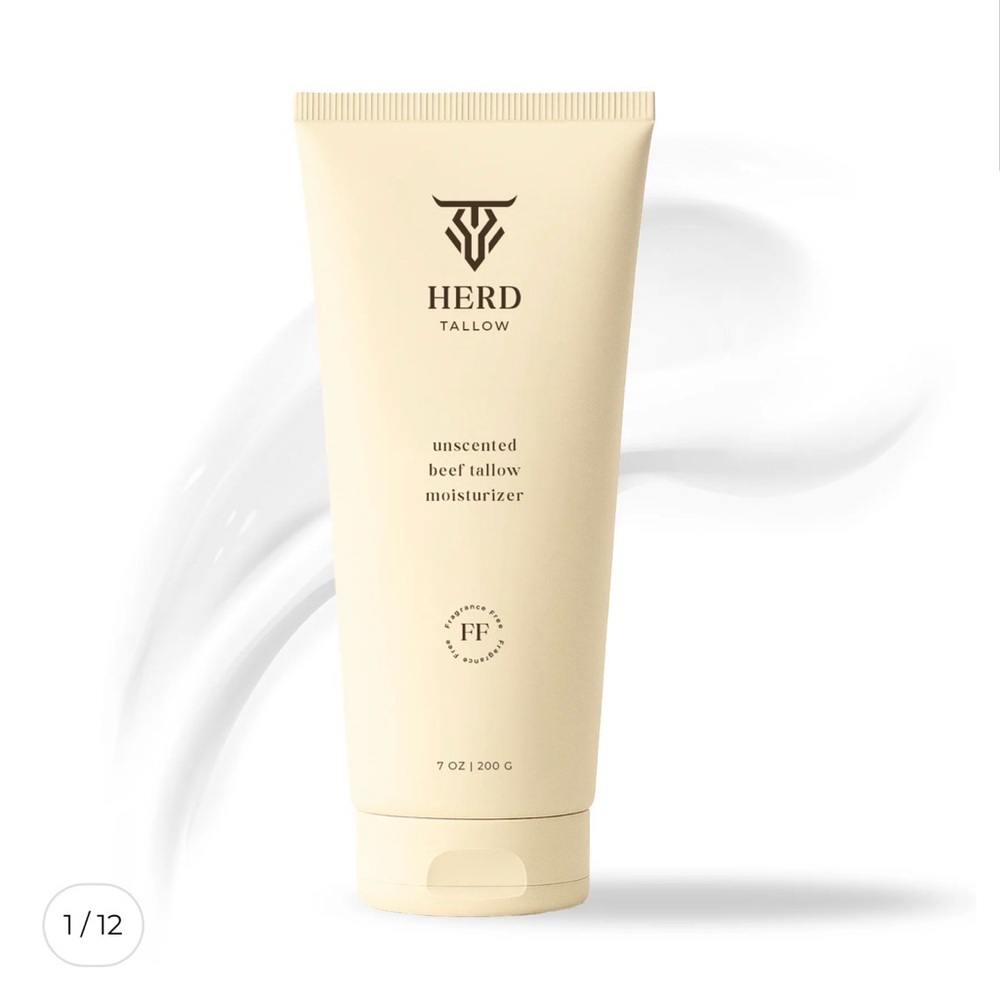 Herd Tallow Unscented Beef Tallow Moisturizer - face and body 7oz
